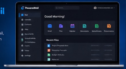Illustrative preview of the PoweredMail workspace